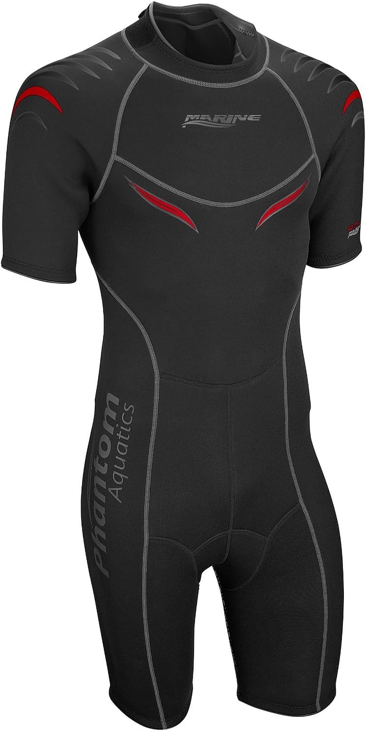 Phantom Aquatics 2.5mm Marine Men's Shorty Wetsuit for Scuba Diving, Snorkeling, Surfing, Watersports