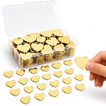 200-Piece Heart Acrylic Mirror Wall Stickers, Gold