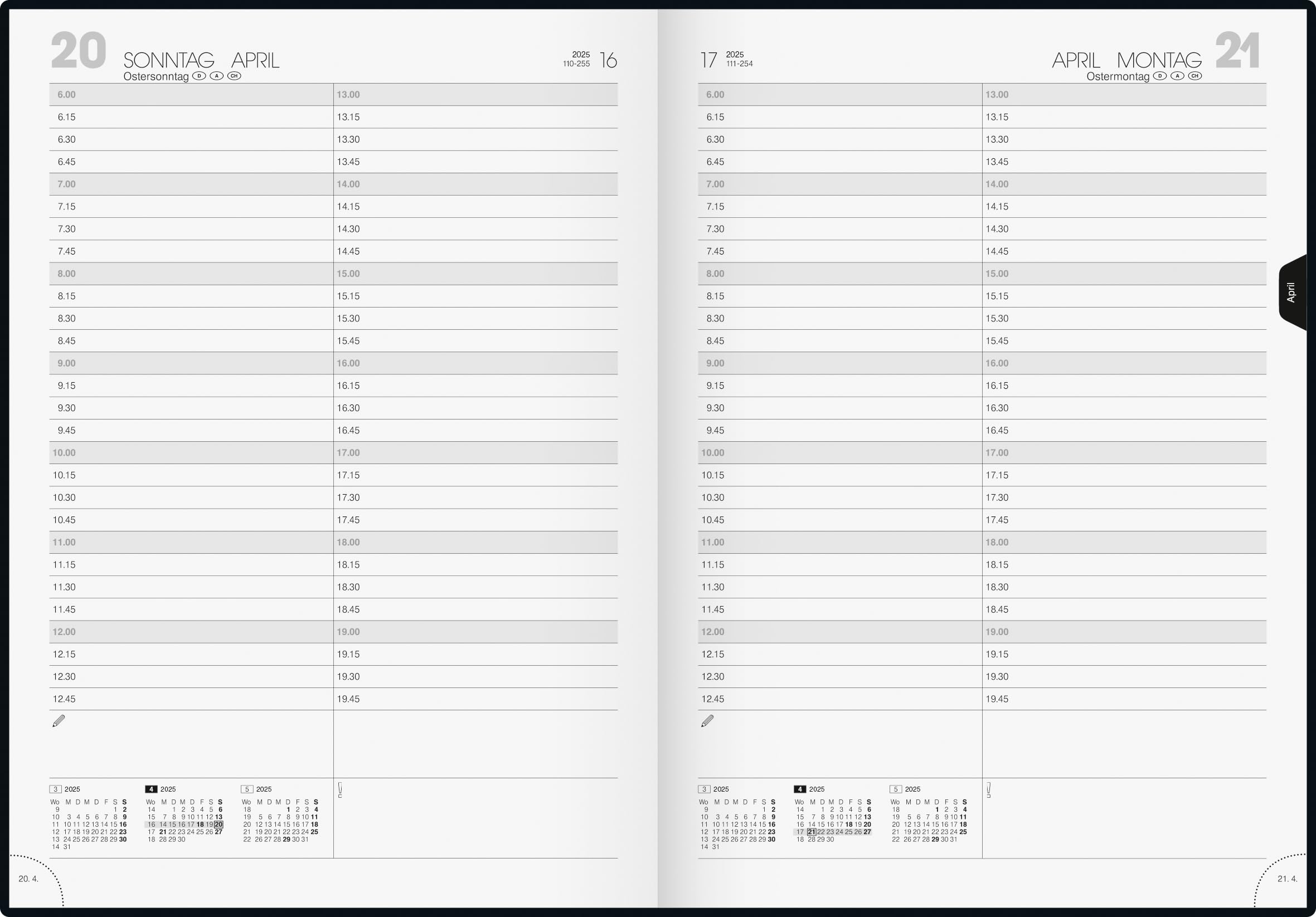 BRUNNEN Book Calendar Model 787 (2025), 1 Page = 1 Day, A4, 416 Pages, Balacron Cover, Black - Image 3