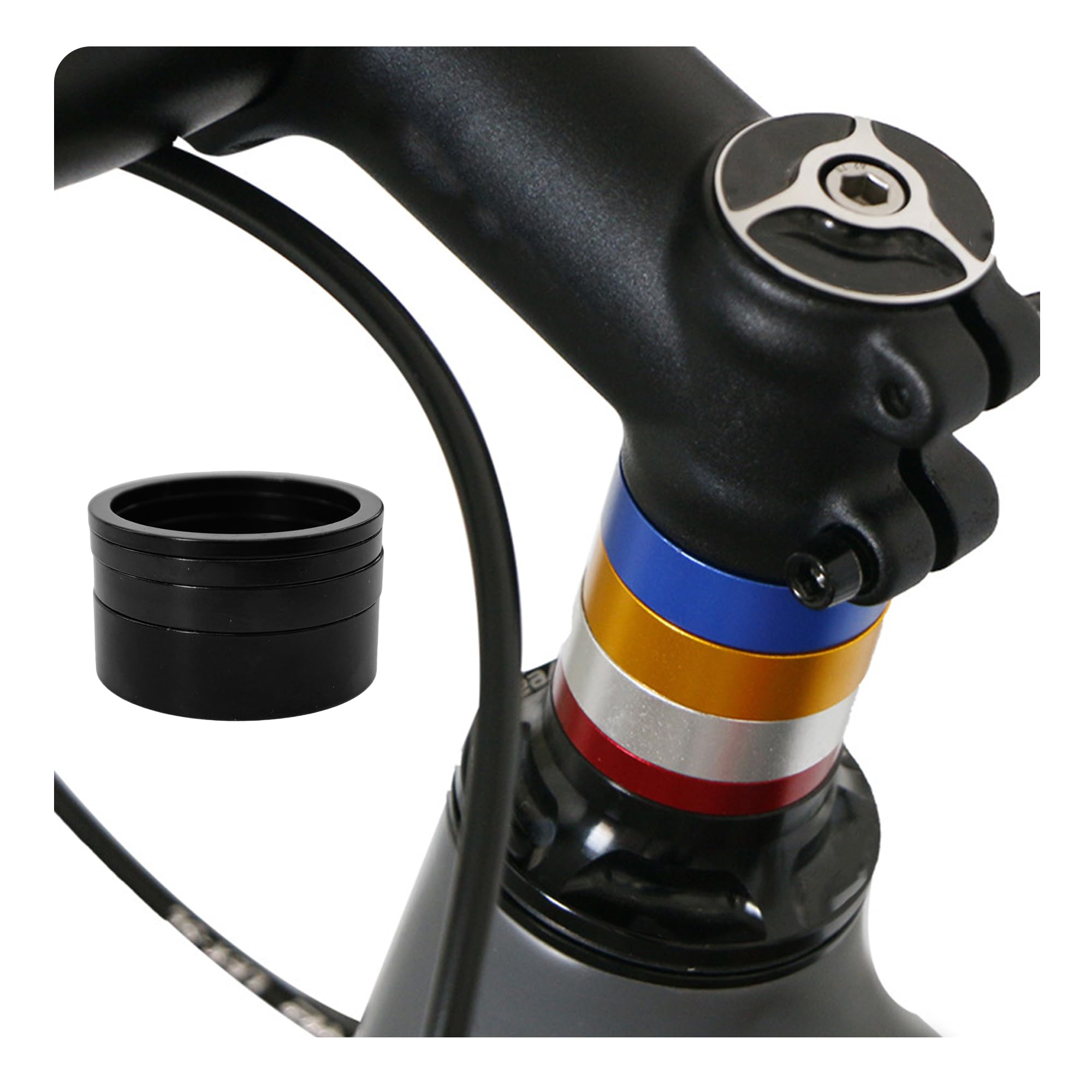 Espaciadores de auriculares de bicicleta de aleación de aluminio