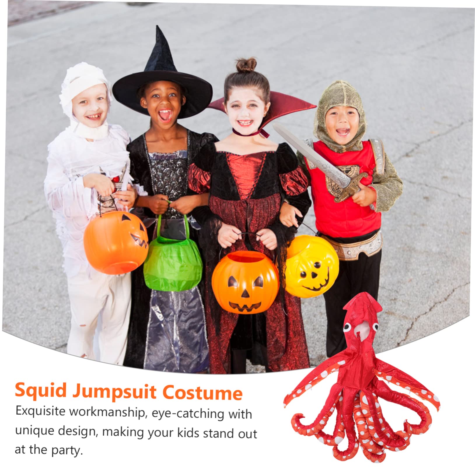 Ipetboom Dziecięcy Kostium Halloweenowy Jumpsuit z Poliestrowego Materiału Przebranie i Cosplay Zabawny Strój Małych Imprezy Tematyczne i Gry Ról