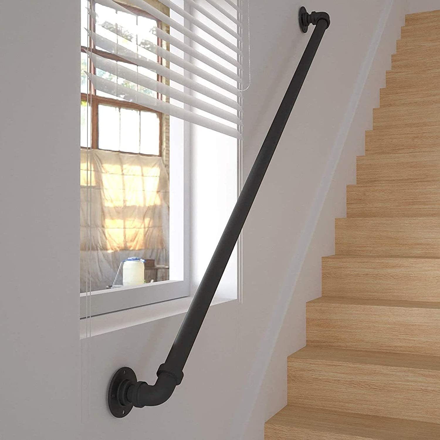 Main courante d'escalier intérieur et extérieur avec kit de support complet