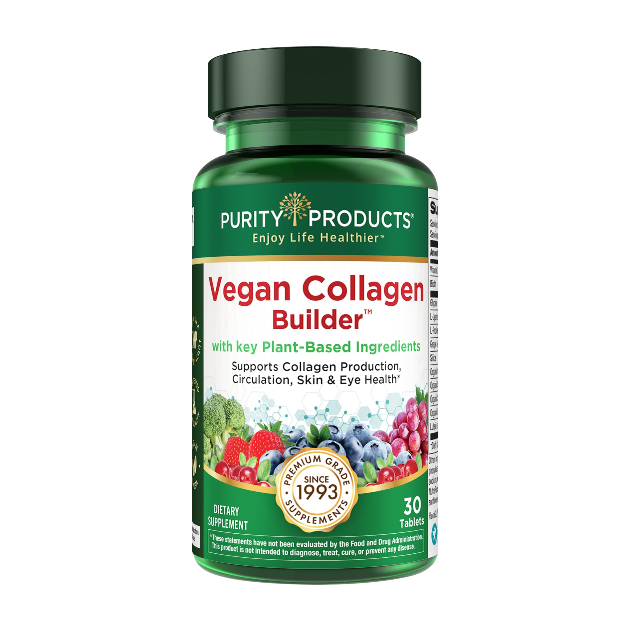 Purity Products Vegan Collagen Builder - Organic Whole Foods Fruits