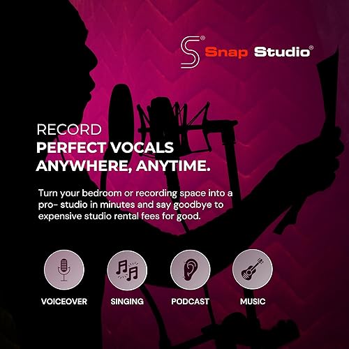 Miniatura 3 de Snap Studio Vocal Booth XL - Equipo de estudio de cabina de grabación recomendado #1 para vocales crujientes y secos sin eco en casa y en la