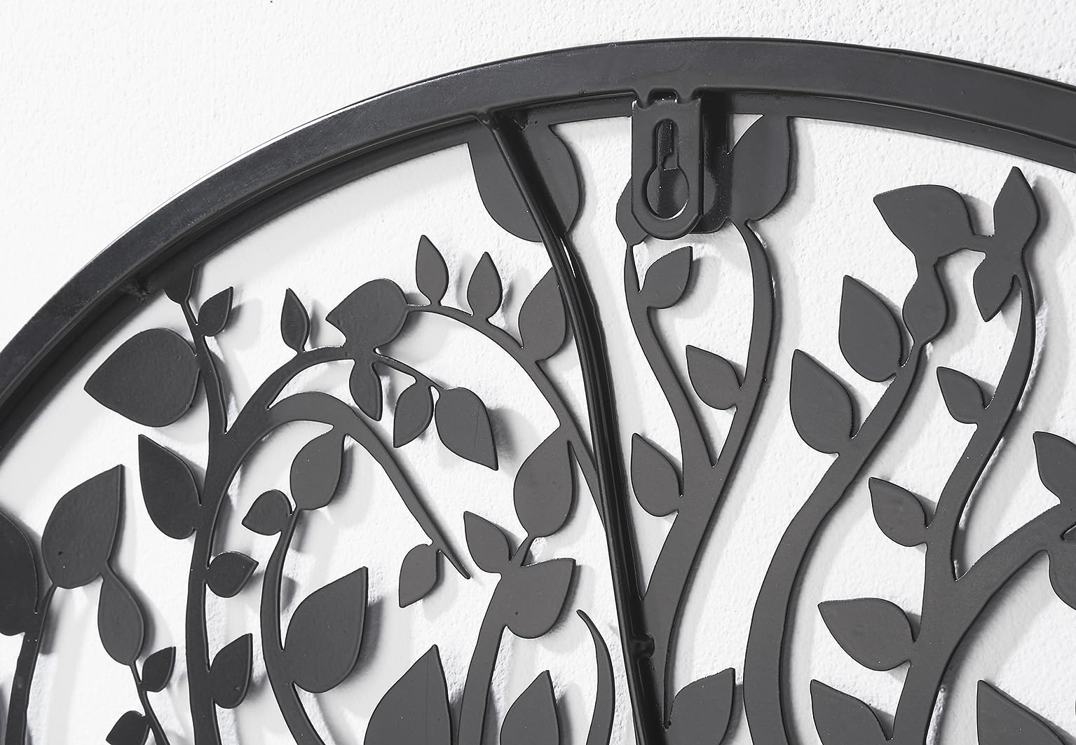 Kobolo Wandbild Wanddeko Metallbild LIVING Metall rund 60 cm Schwarz