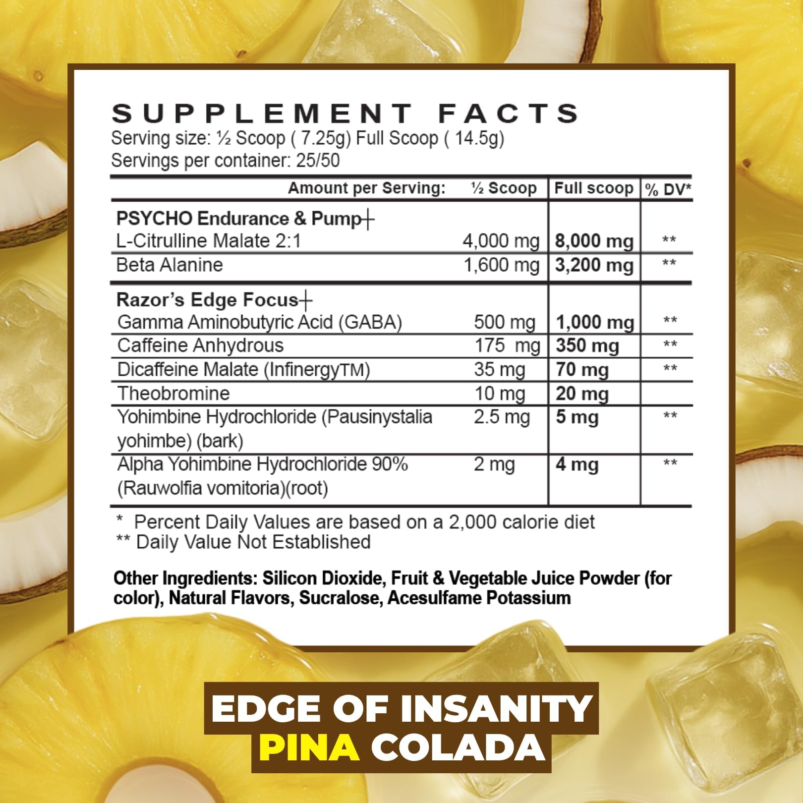 Psycho Pharma Strongest High Stim Preworkout Powder - Edge of Insanity - Most Intense Pre Workout Supplement for Pumps, Strength, Energy and Feel Good Focus. Rivals Famous PWOs of The Past