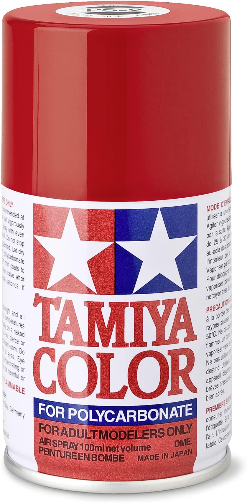 Tamiya PS-2 Polycarbonate Spray Paint 100ml Can Red For Clear PC RC Bodies