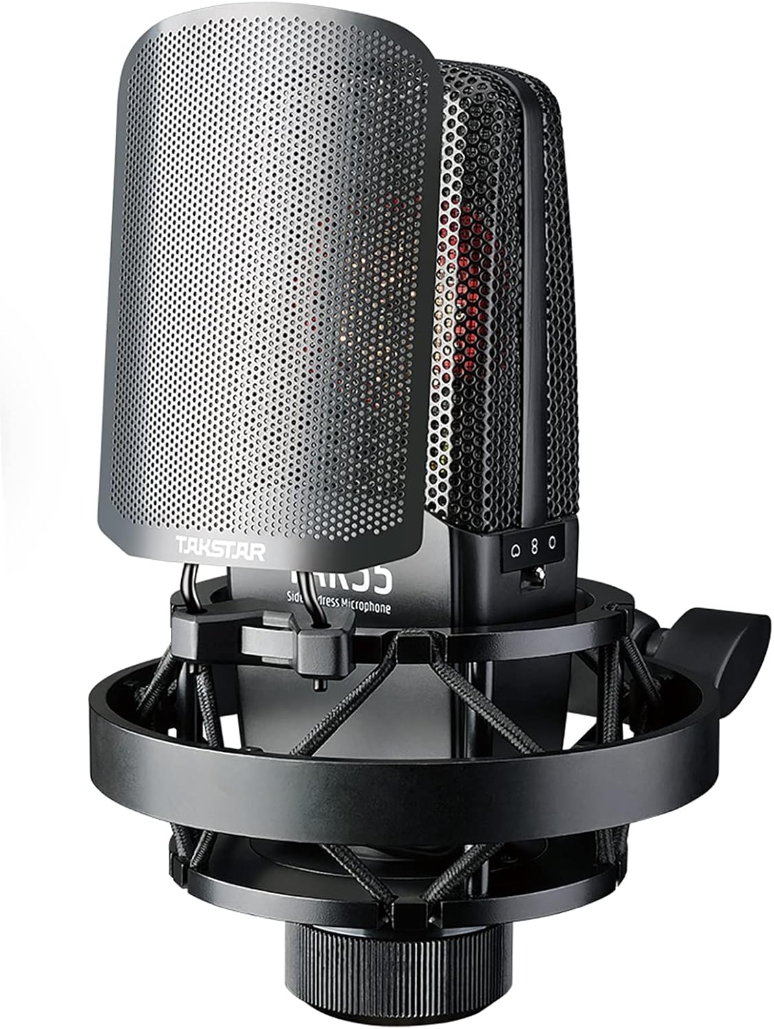 TAKSTAR XLR Condenser Microphone with 34mm Large Diaphragm, TAK55 Three Polar Patterns & Gain Adjustment, Professional Studio Microphone for Recording, Podcasting, Singing, Streaming & Voice Overs