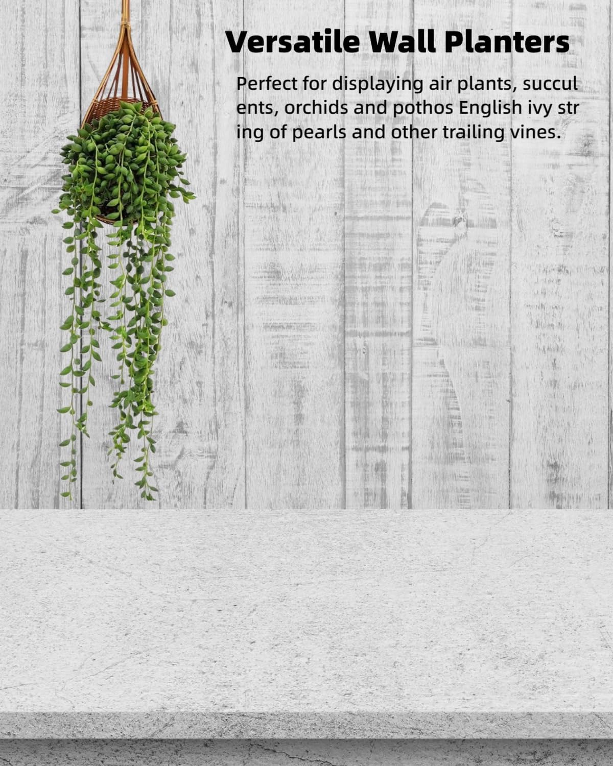 Hanging Orchid Planter: 3 Pack Wall Plant Pot with Adjustable Hook Breathable - 4 Inch Handmade Bamboo Flower Basket for Indoor Window Balcony Corridor Railing Garden Fence - Brown