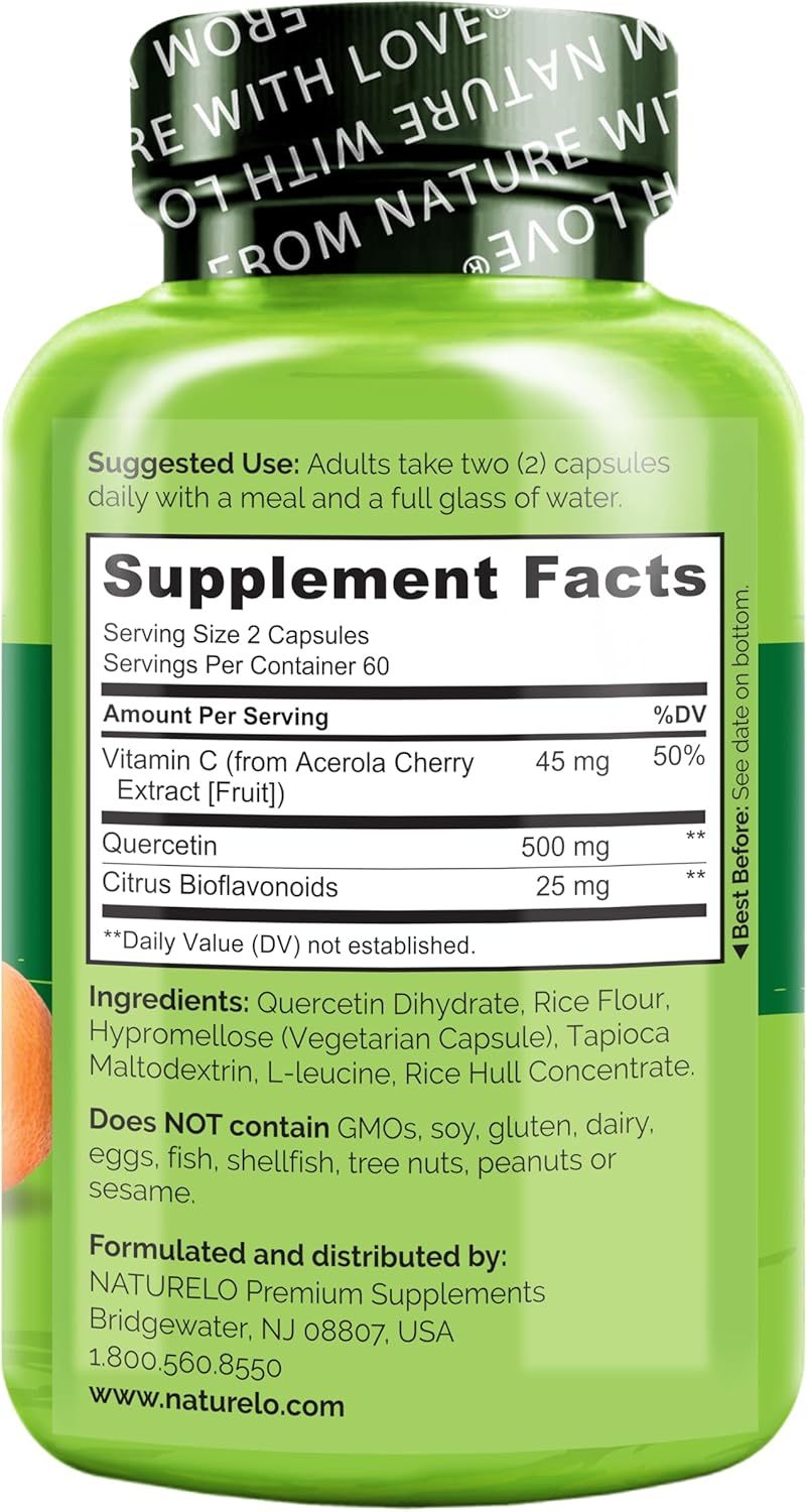NATURELO Quercetin Citrus Bioflavonoid Complex with Enhanced Absorption - 120 Vegetarian Capsules (Pack of 2)