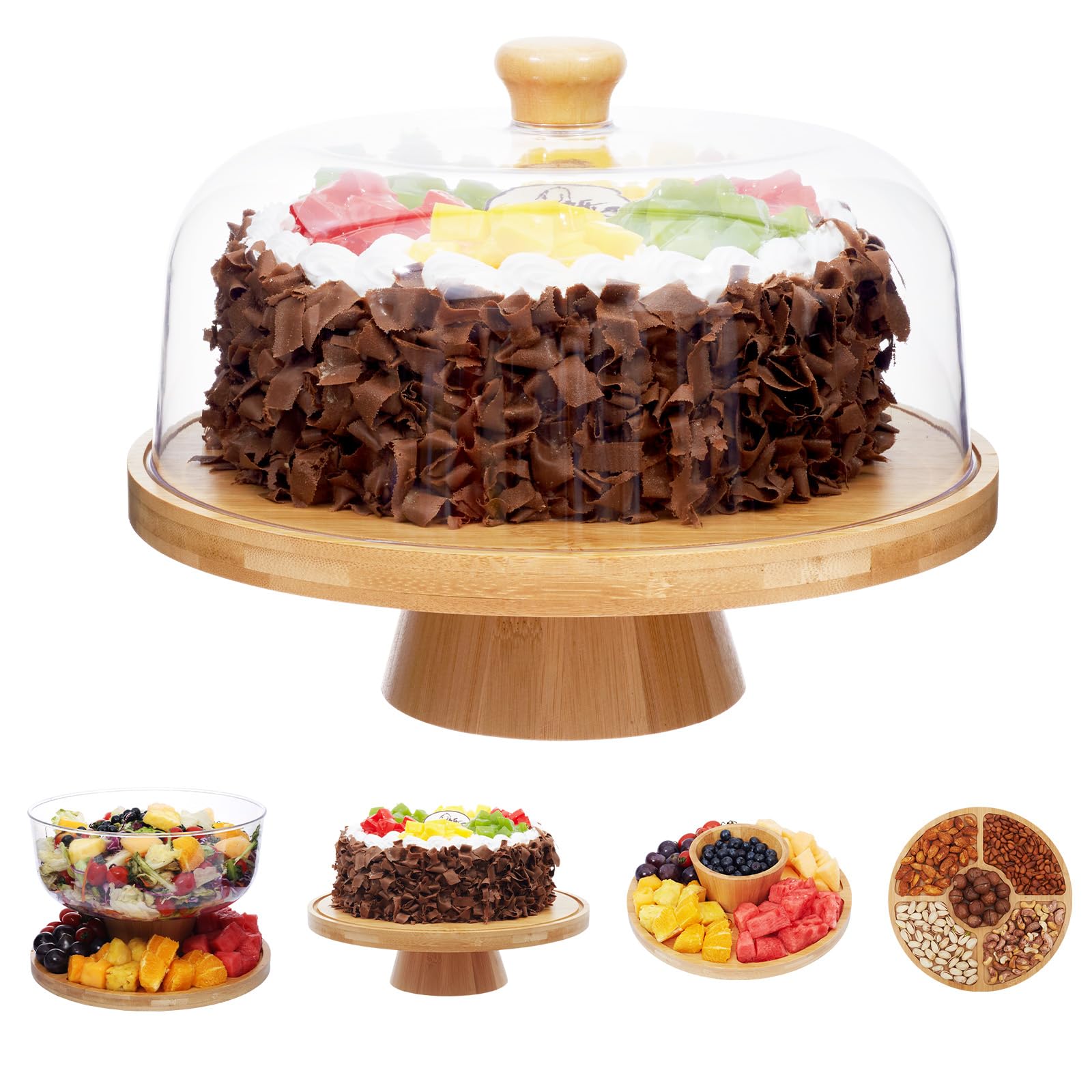 Photo 1 of Timboops Home Bamboo Cake Stand with Lid
