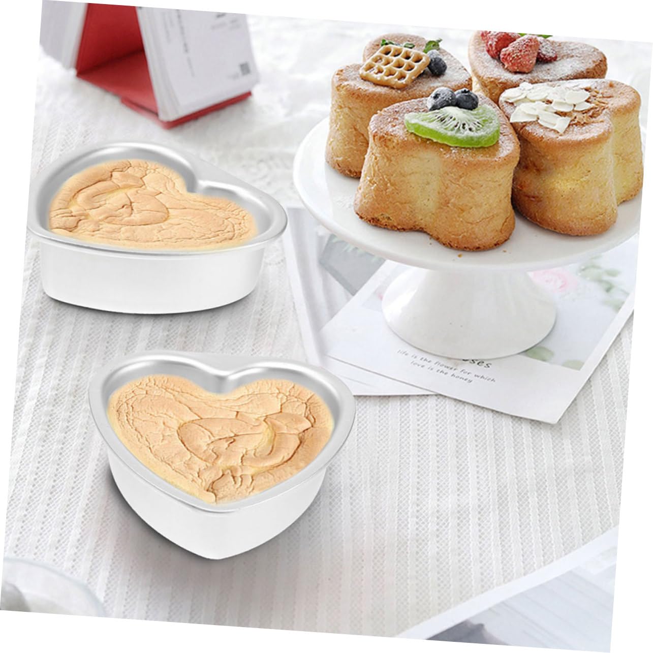 IMIKEYA 5 Pièces Moule À Gâteau En Forme De Coeur Moules À Pâtisserie Plats De Cuisson Pour Four Poêle À Griller Plat À Rôtir Moule À Gâteau Amovible Moule À Gâteau En Forme De Coeur