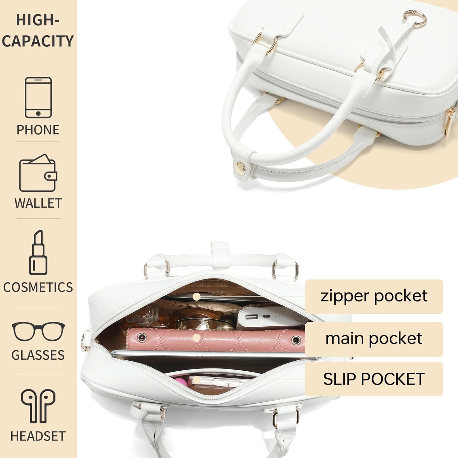 PU Leather Purse for Women Top Handle Satchel Crossbody Handbag Fashion Small Size Shoulder Bag for Daily