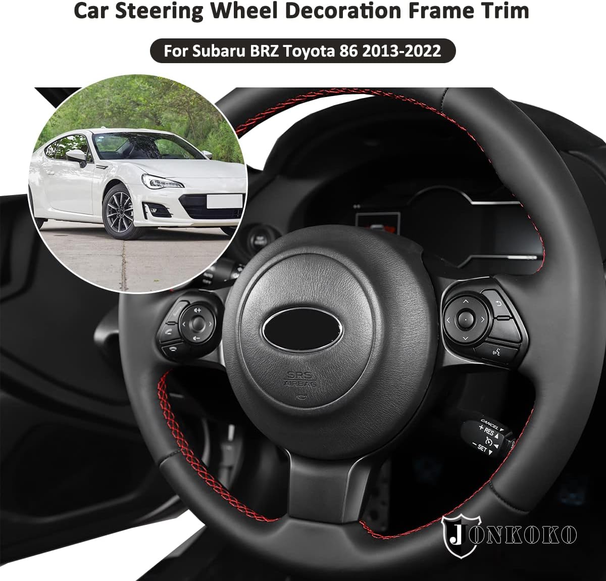 Matte Black Car Steering Wheel Decoration Frame Trim For Subaru BRZ Toyota 86 2012-2022 Interior Accessories