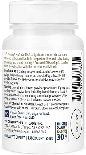 Miniatura 3 de 21st Century Cápsulas blandas de DHA prenatal, 30 unidades