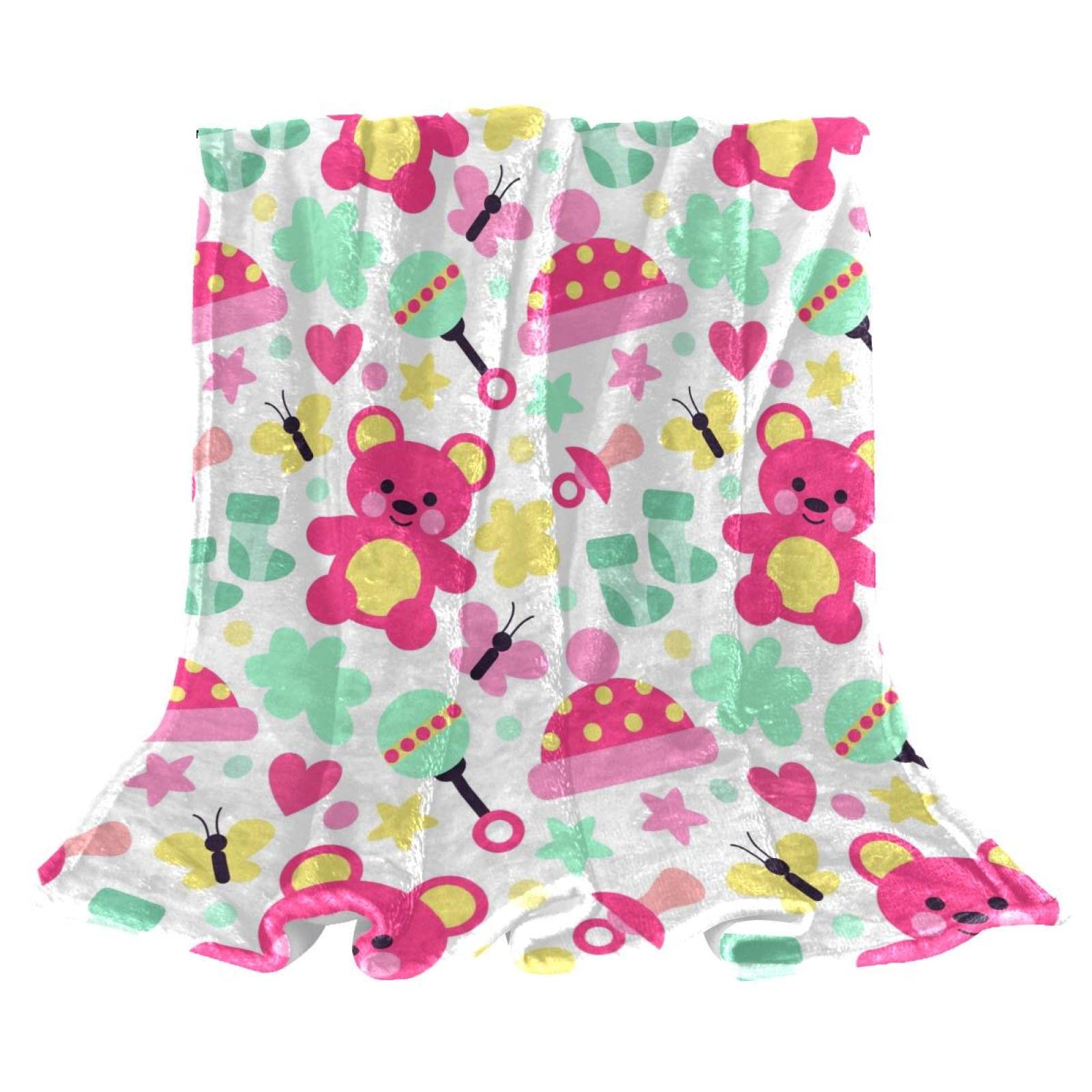 Fleece-Überwurfdecke für Couch, leicht, flauschig, Baby-Socken