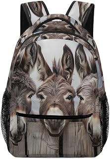 Funny Farmhouse Three Donkey Laptop Backpack Lightweight Shoulder Bag Casual Daypack Rucksack for Women Men