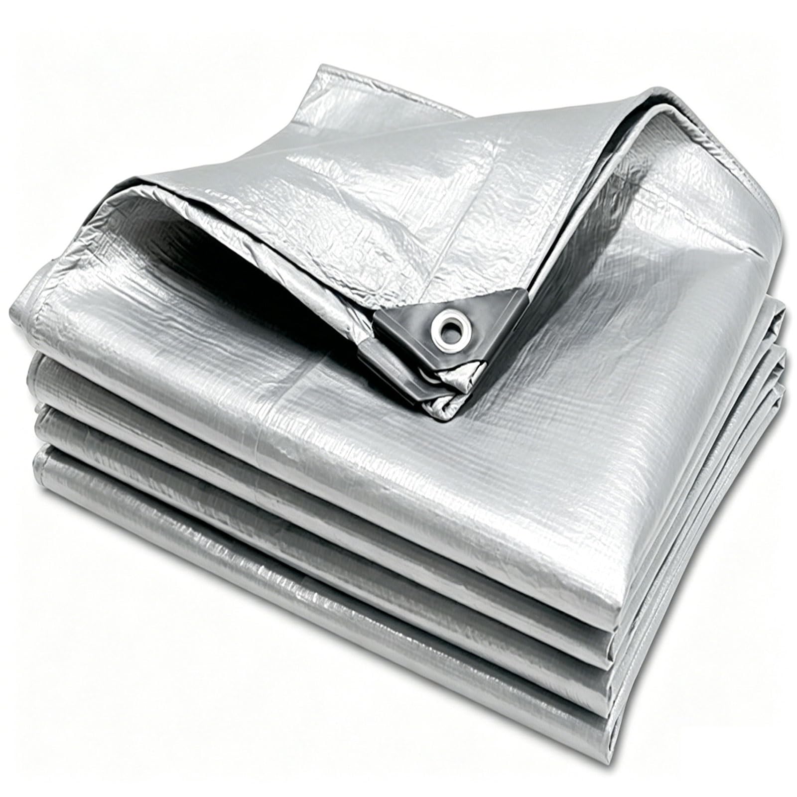 Tarpaulin Waterproof x 140 cm UV Resistant, Pe Material, Lightweight Tarplarge Ground Reinforced Eyelets, Tear Resistant for Garden Furniture Camping Camping, Silver