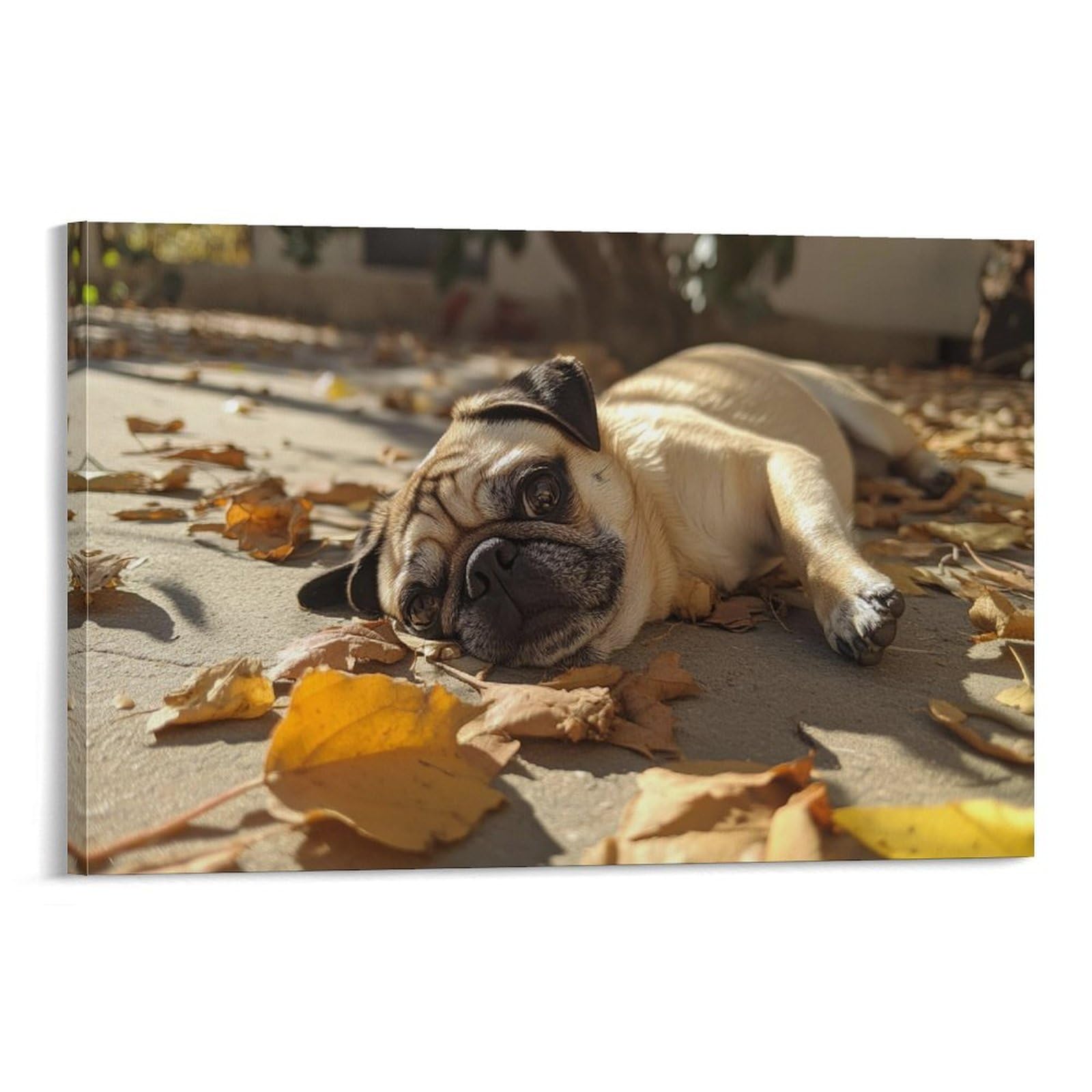Reproduction de peintures a l'huile Pug en poster abstrait 30x45
