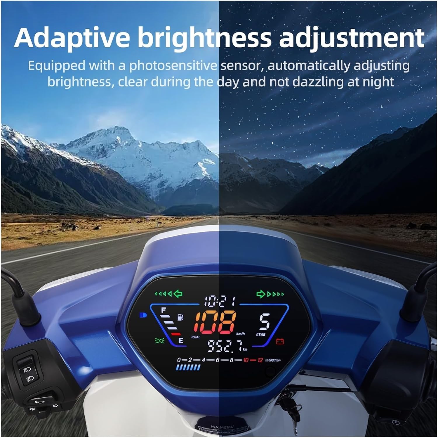 Motorcycle Speedometer Gauge Motorcycle Digital Dash Universal Tachometer Motorcycle Digital Display for EX5 Class1 CX DX Wave100 CD100 DY110-2F