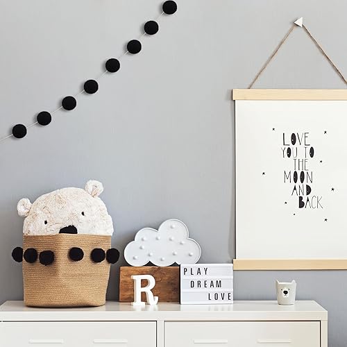 Miniatura 6 de Tegeme 4 guirnaldas de pompones de fieltro, decoración del árbol de Navidad, pancarta colgante para el hogar, decoración de bolas de invierno de 6.6