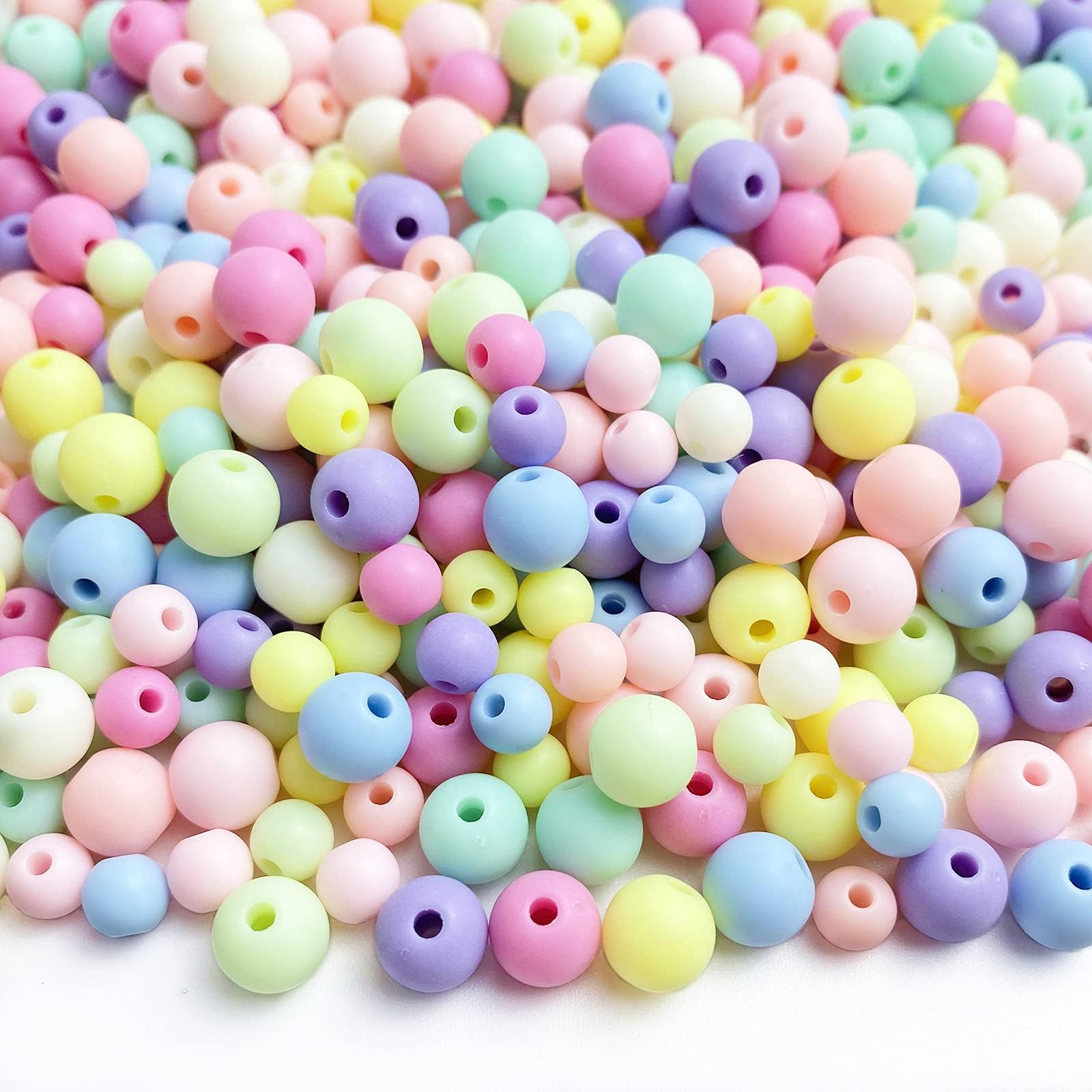 Amazon.com: Jmassyang 100 Pieces 20mm Candy Color Acrylic Round Frosted Beads Assorted Candy ...