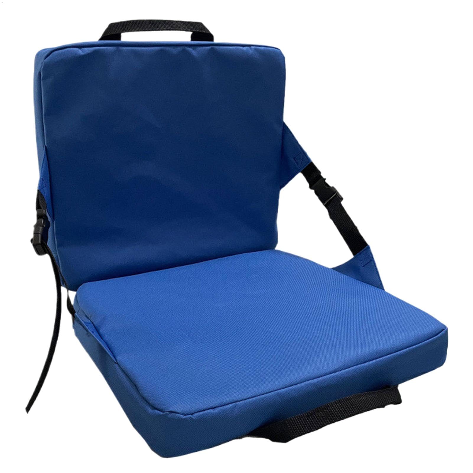 Asiento de estadio portátil, acolchado para estadio, asiento trasero, cojín cómodo, resistente al agua, para eventos al aire libre, deportes, conciertos, 38 x 34 x 34 cm, color negro