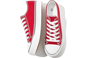 Classic Red Vans Style Sneakers