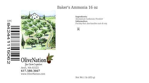 Miniatura 3 de OliveNation Polvo de amoníaco para hornear, carbonato de amonio en polvo, agente fermentador tradicional para galletas crujientes, galletas, sin