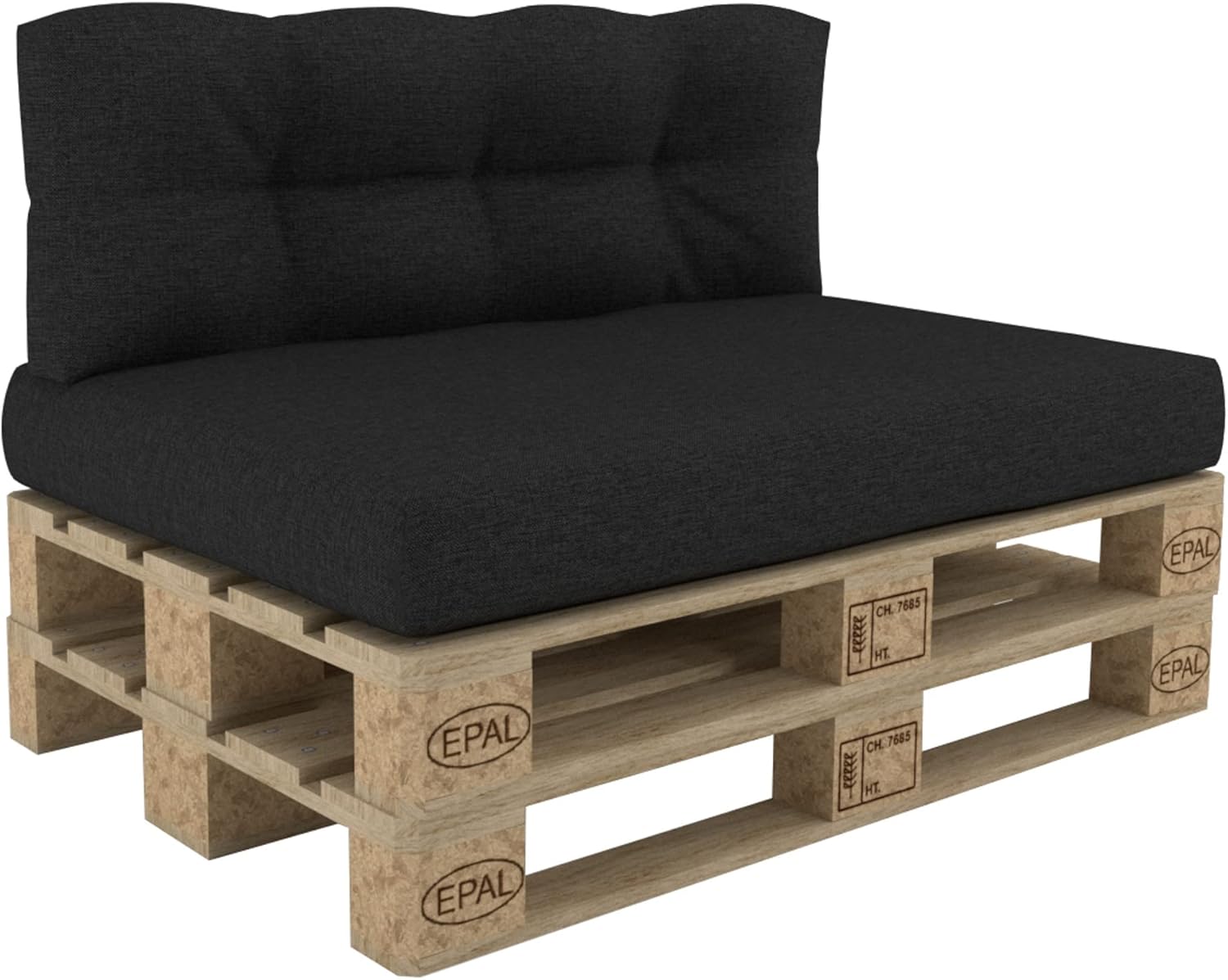 POKAR Set de 2 Coussins atelassé pour Palettes Euro