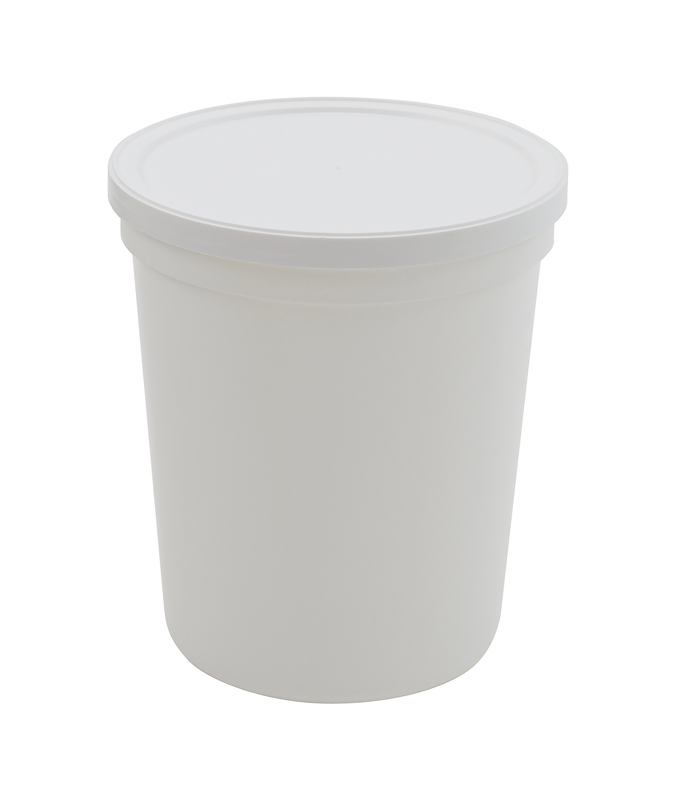 454425 PPCO Natural White Opaque Disposable Specimen Container with Lid, 960ml Capacity (Case of 100)