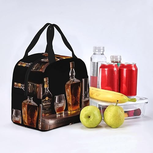 Miniatura 8 de Whisky cerveza imágenes impresión bolsa de almuerzo portátil aislado reutilizable bolsa de almuerzo caja de almuerzo para el trabajo camping viaje