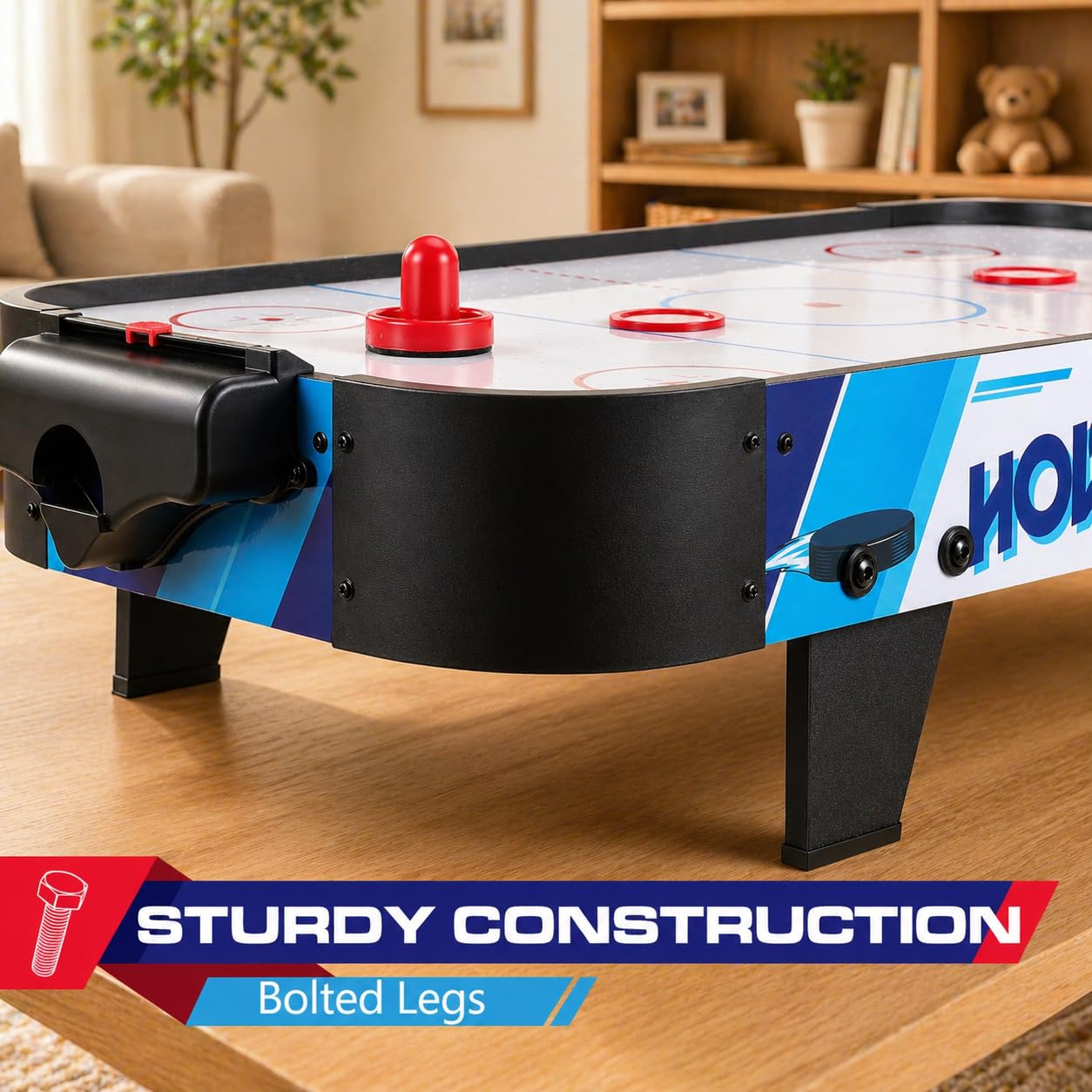 Mesa de hockey de aire de 40 pulgadas, juego de mesa con motor de ventilador eléctrico, rastreador de puntuación, 2 huelguistas y 2 discos