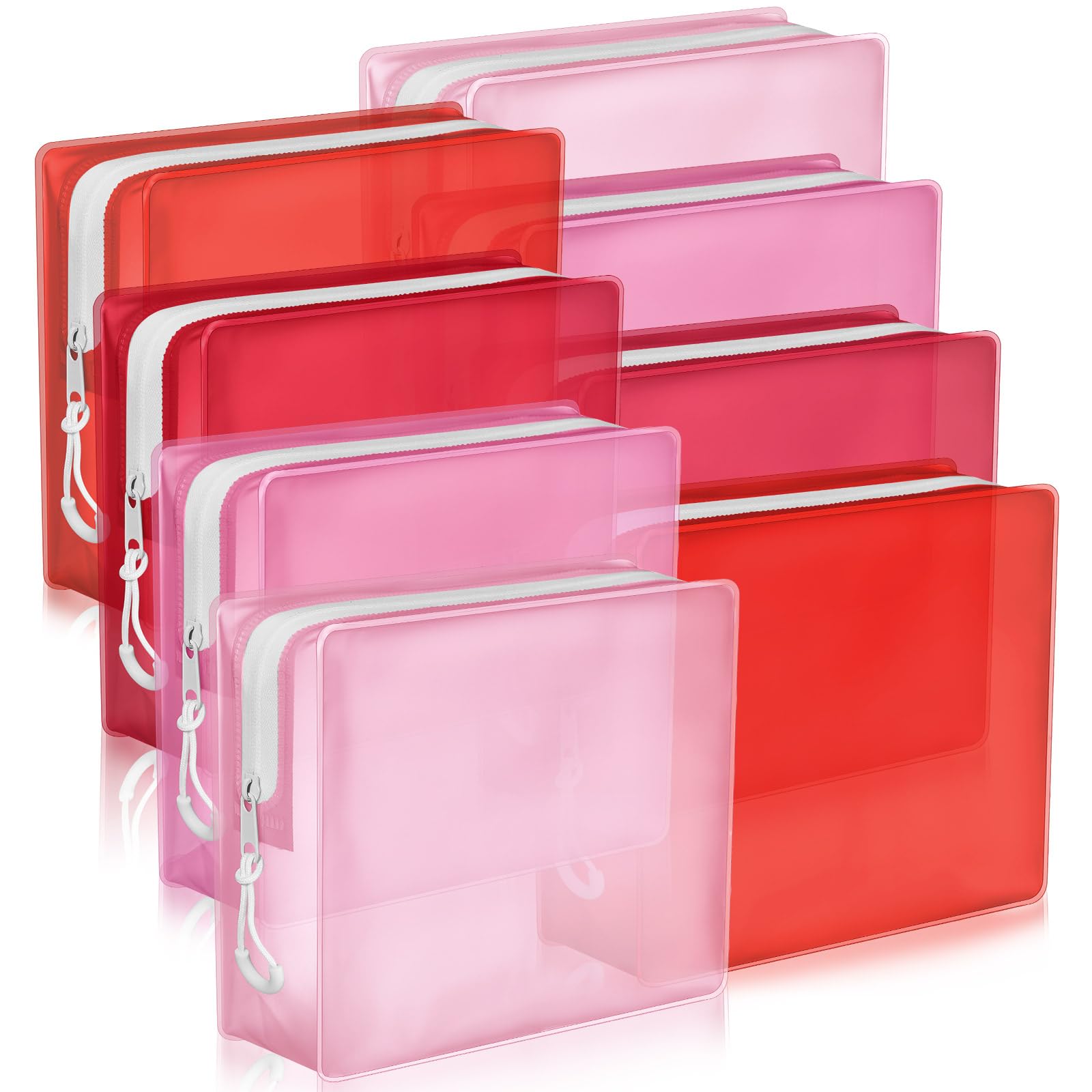 Locmeo 8 Pack TSA Approved Travel Toiletry Bags Frosted Translucent Leak-proof Cosmetic Makeup Bags for Women Men Travel Organizer Airport Security(