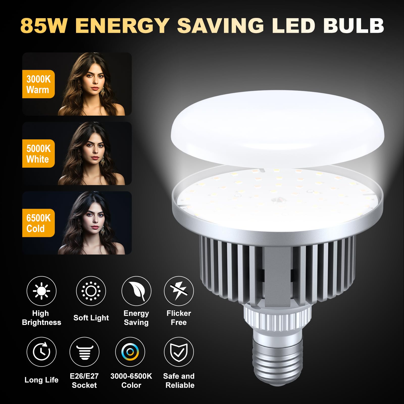 LINCO Lincostore Softbox Photography Lighting Kit 16'' x 16'' Professional Softbox Lighting Kit with 85W 3000-6500K LED Bulbs, Studio Lights for Photography/Video Recording/Live Streaming