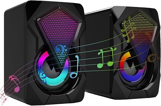 Rgb Computer Speaker - Subwoofer Sound System, Dual Unit, Clear Audio Output, USB Power, Long Cable Length, Durable Casing | Gaming Multimedia Speaker for Desktop Laptop PC Office Home