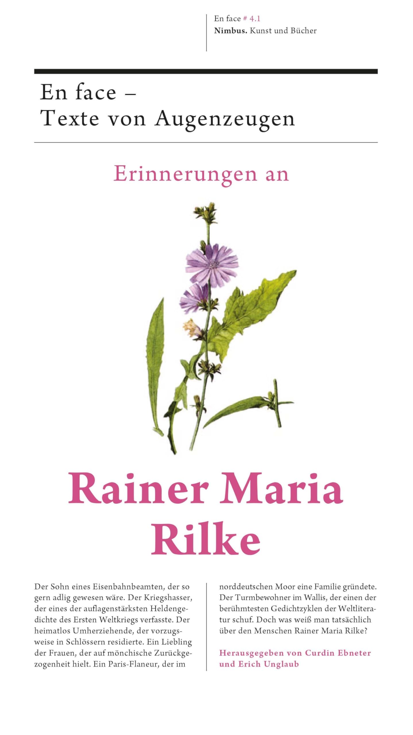 Erinnerungen an Rainer Maria Rilke: En face - Texte von Augenzeugen