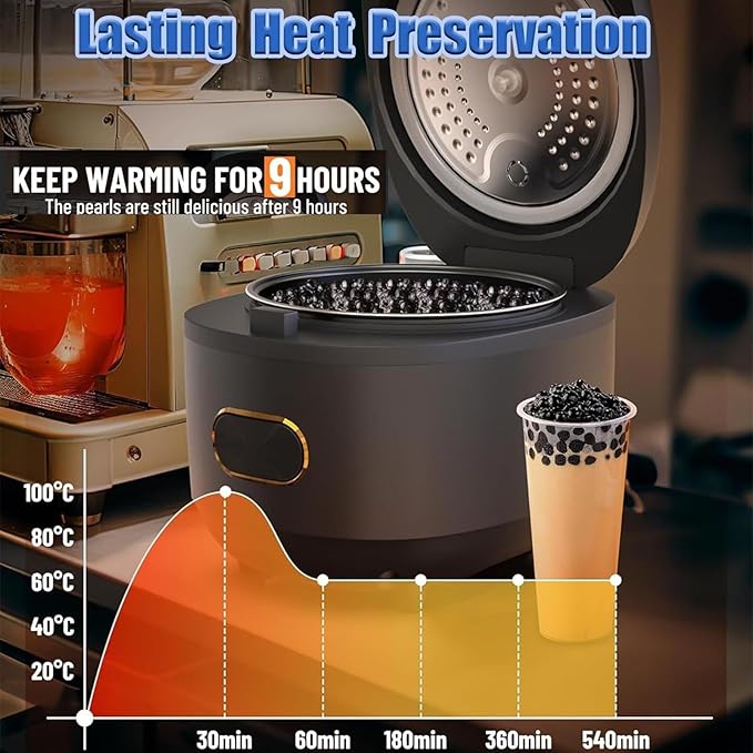 Olla Automática para Perlas, 5L, 900W, Máquina para Hacer Tapioca miniatura 5
