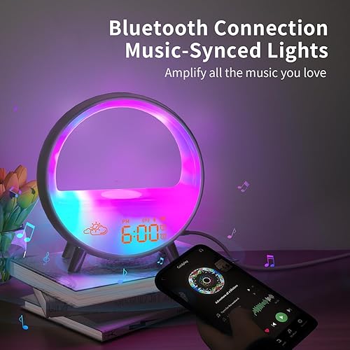 Miniatura 4 de Reloj despertador Sunrise, luz de despertador inteligente compatible con Alexa, alarma dual con radio FM, función de repetición para personas que