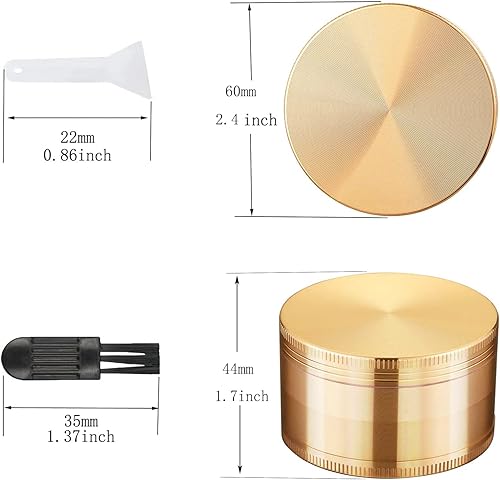 Miniatura 2 de Molinillo de especias 2.4 in (dorado)