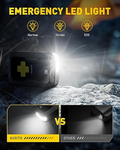 Miniatura 6 de Arrancador de salto con compresor de aire, puente portátil AUXITO 6000A para automóvil, inflador digital de neumáticos de 150 PSI, caja de salto de