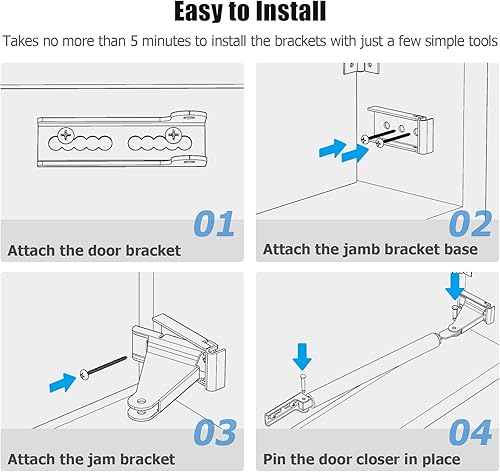 Miniatura 5 de Storm Kit de soporte para cierrapuertas Andersen, 1 pieza de repuesto para puerta Storm para Andersen, Emco, Larson, 40201 kit de reparación de