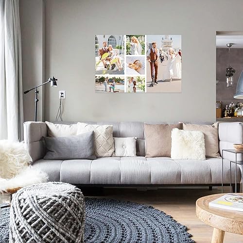 Miniatura 2 de CCWACPP Lienzo de collage de imágenes personalizadas con fotos familiares, impresión de foto personalizada en lienzo para parejas, familia, bebés,
