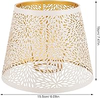 Vista 5 de Pantalla de lámpara de metal, sombra de árbol de hierro, sombra de lámpara E27, clip en la mesa, pantalla hueca, accesorios de luz para lámpara