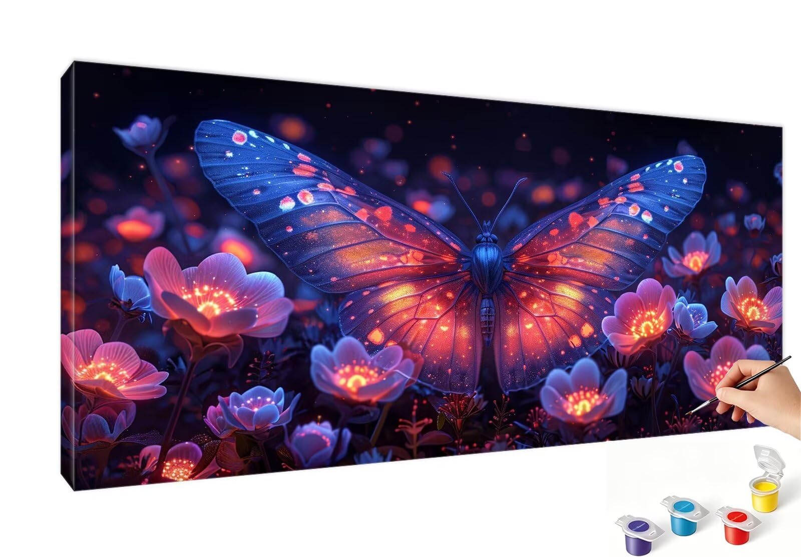 Pintar por Numeros 90x180cm Sueño Pintar por Numeros Adultos Mariposa Paint by Numbers Adult, Cuadros para Pintar con 3 Pinceles y Pigmento, Manualidades Adultos para Decoración Pared Sin Marco RB-864