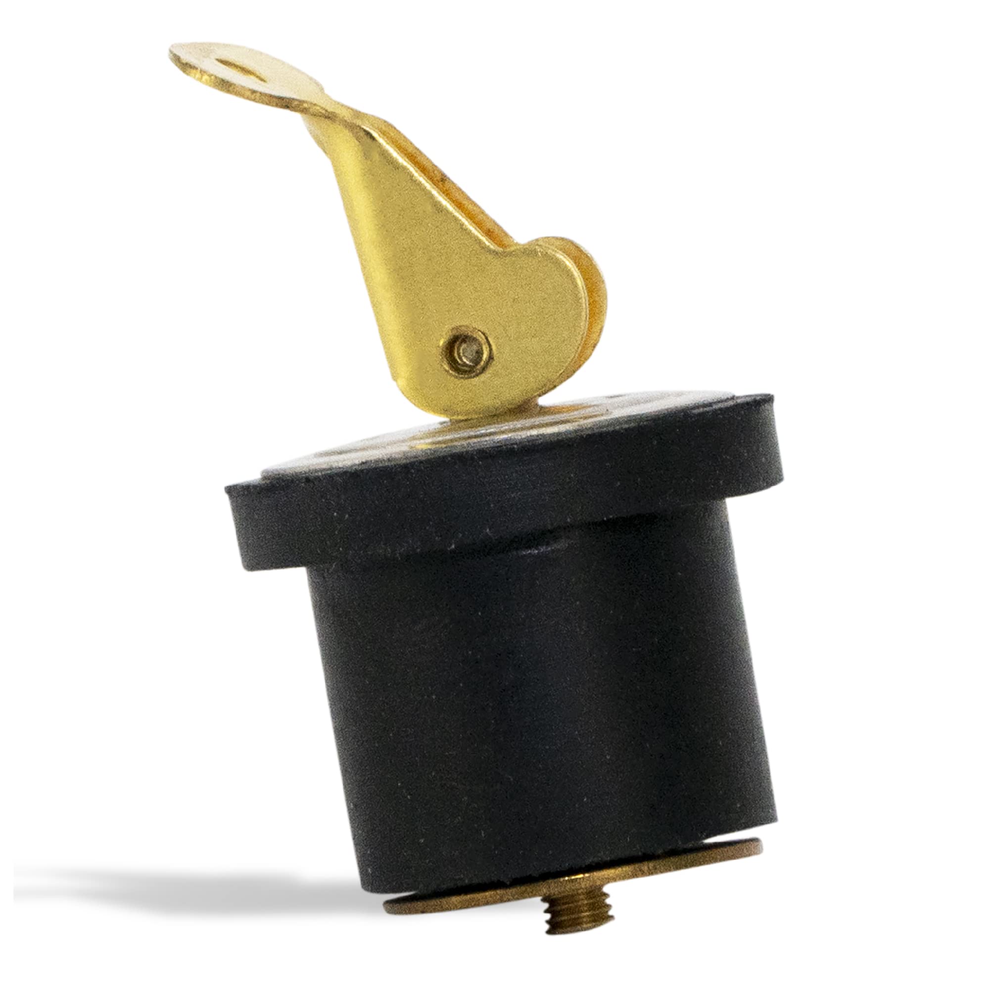 Five Oceans Boat Plug, Livewell Bailer Drain Plug, Locks in Place, Brass Handle, Rubber Plug