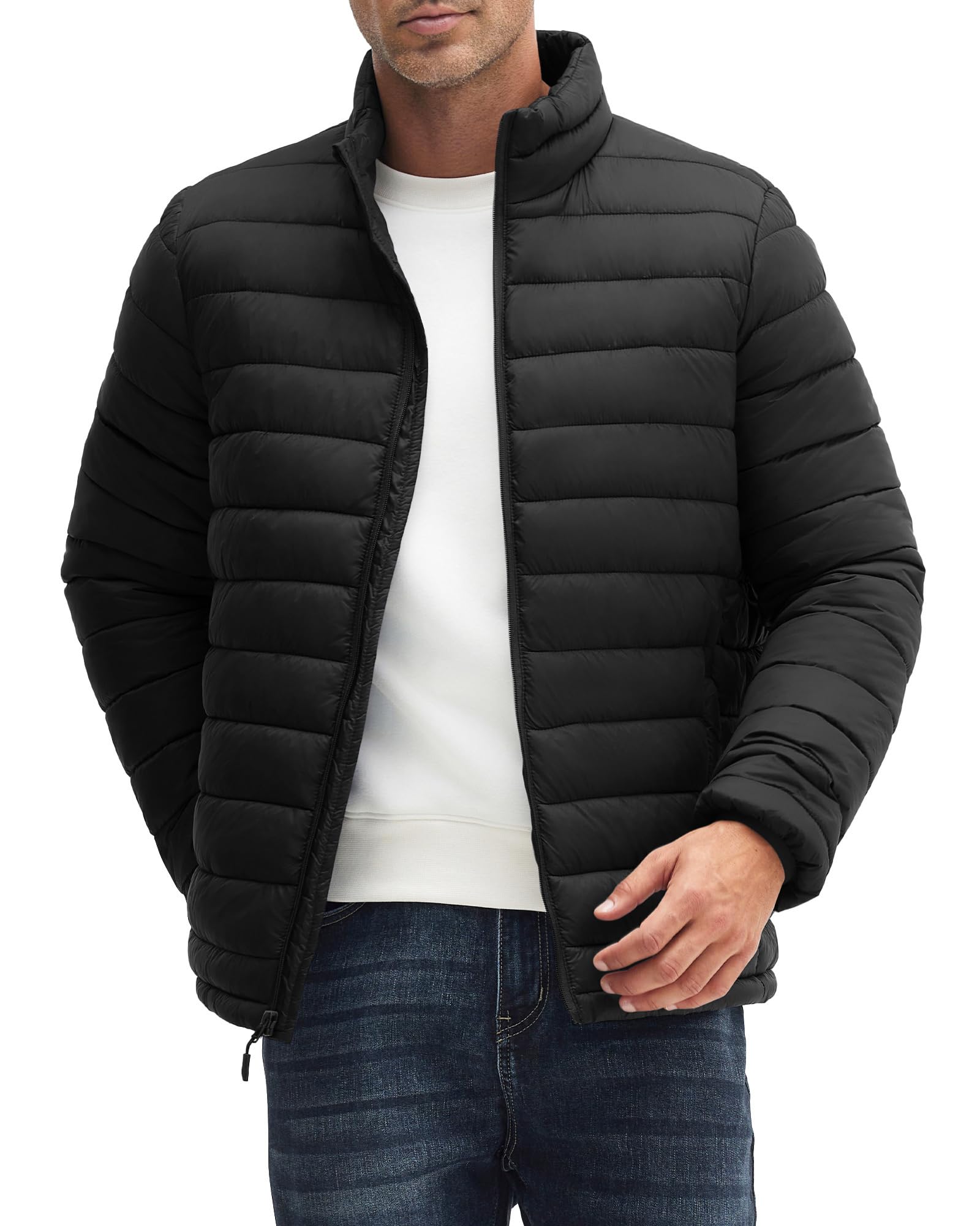 Piumino da uomo, leggero, caldo, invernale, antivento, isolato, con 3 tasche
