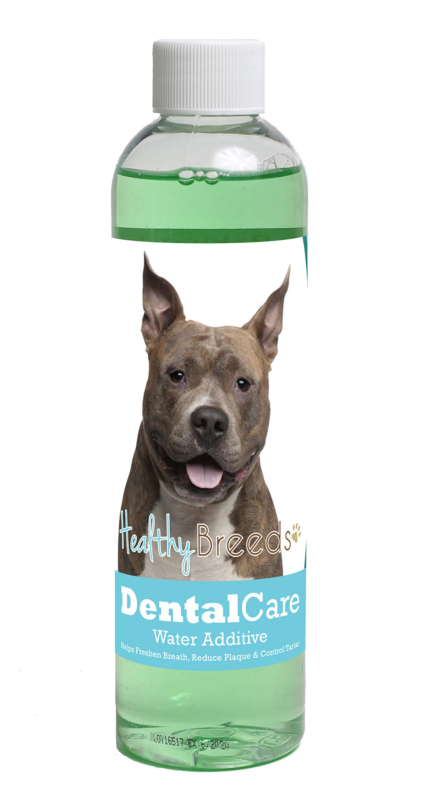 Healthy Breeds Dog Dental Care Water Additive for American Staffordshire Terrier - Helps Freshen Breath, Reduce Plaque &amp; Control Tartar - Mint Flavor - 8 oz