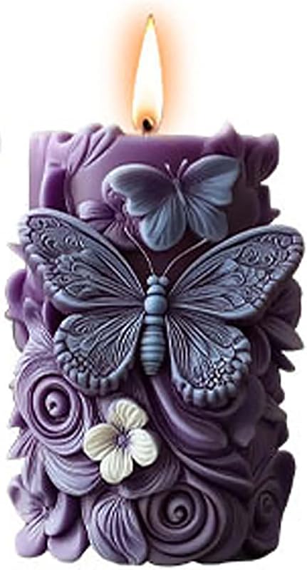 Moldes cilíndricos de flores de mariposa, molde de vela en espiral ondulado de silicona, moldes de fundición de resina de silicona para suministros de artesanía de velas, resina y jabón