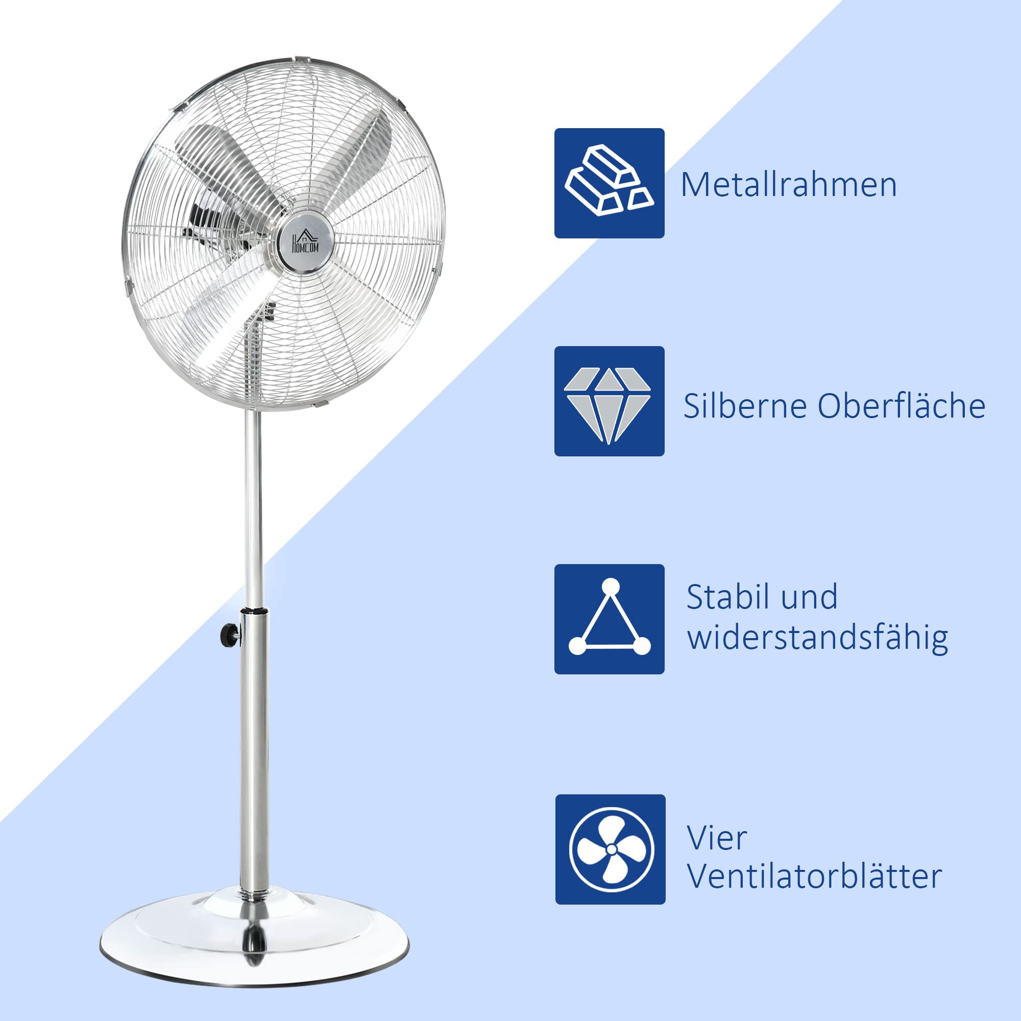 Ventilatore Da Tavolo HOMCOM, 3 Velocità, Testa Regolabile 120° – Fresco Per Casa E Ufficio, Colore Nero
